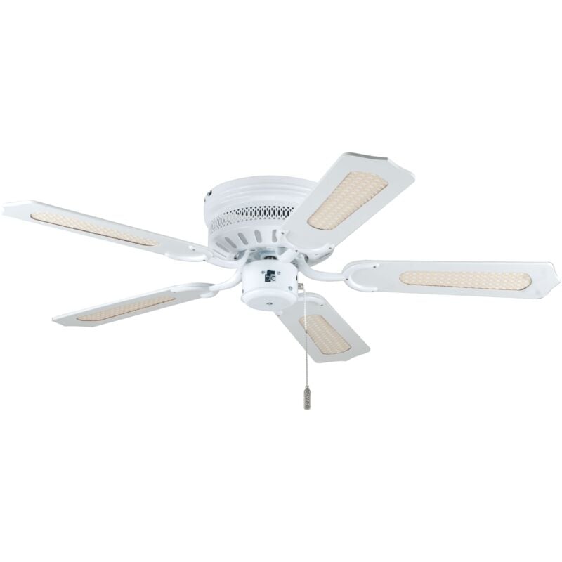 Deko-elektro - Ceiling Fan White Liane Slimline with Pull Cord