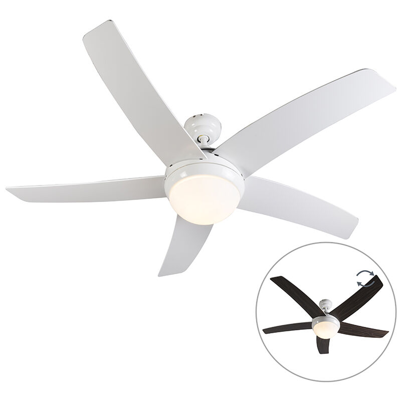 Qazqa - Ceiling fan white with remote control - Cool 52