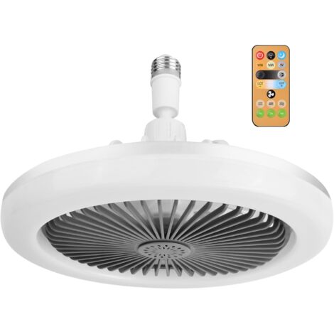 JALLERIA Ceiling Fan with Light, 30W E27 LED Fan Lamp, Dimmable, Timing with Remote Control, Quiet Ceiling Fan, 3 Wind Speeds, for Bedroom, Dining Room