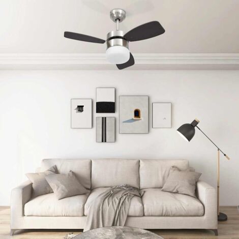 Ceiling Fan with Light and Remote Control 76 cm Dark Brown vidaXL