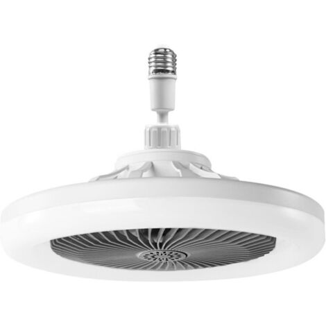 Ceiling Fan with Light, Ceiling Fan with Remote Control, Silent Ceiling Fan, E27 Dimmable LED Ceiling Light, 3 Speeds, Timer (Grey)