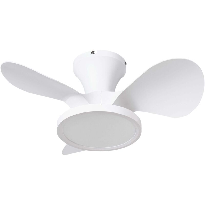 Image of Ceiling Fan with Light White Synthetic&hellip;