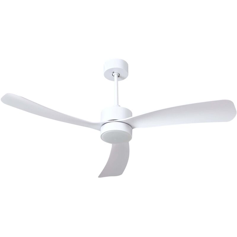Image of Ceiling Fan with Light White Synthetic&hellip;