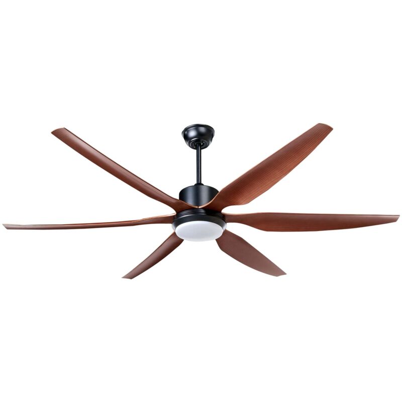 Image of Ceiling Fan with Light Brown Synthetic&hellip;
