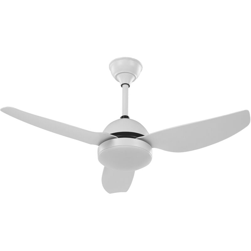 Beliani - Modern Ceiling Fan Ventilator 3 Blades Remote Control Lighting White Toplica