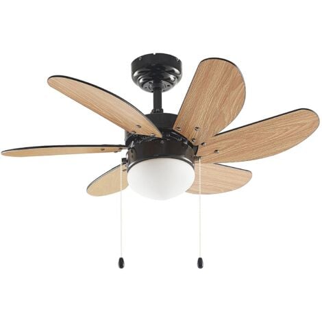 LINDBY Ceiling Fans with Lighting Minja (modern) in Silver made of Metal for e.g. Living Room & Dining Room (1 light source, E14) from Starluna