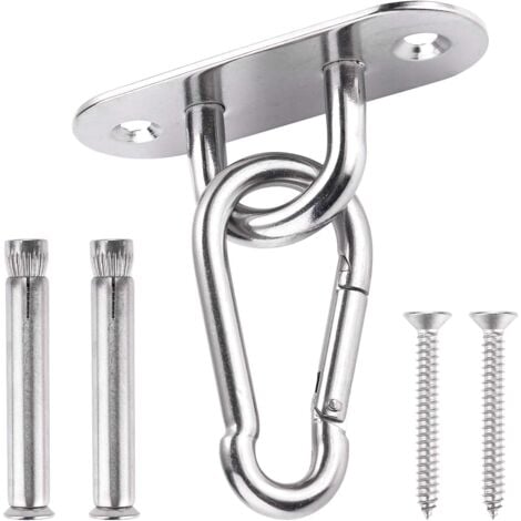 Ceiling hook, 450 kg load capacity, robust ceiling/wall mounting hook made of 304 stainless steel, hanging set for hammock, hanging chair, yoga, punching bag