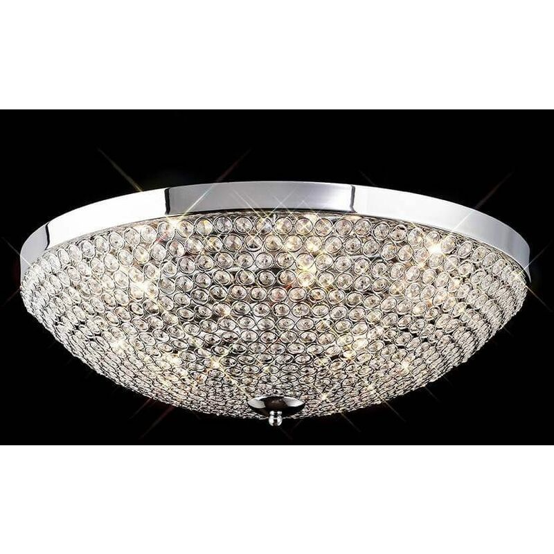 Ceiling lamp Ava 6 Bulbs polished chrome / crystal.