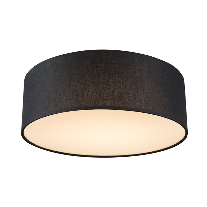 Ceiling lamp black 30 cm incl. LED - Drum LED