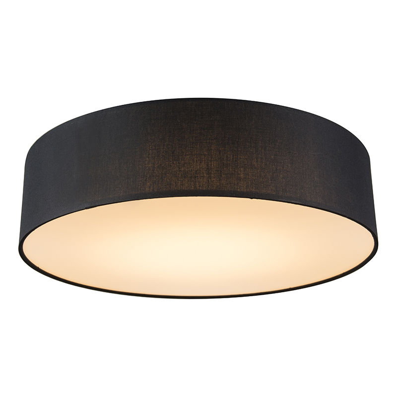Ceiling lamp black 40 cm incl. LED - Drum LED
