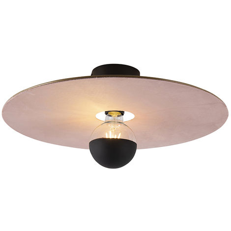 Ceiling lamp black flat shade pink 45 cm - Combi