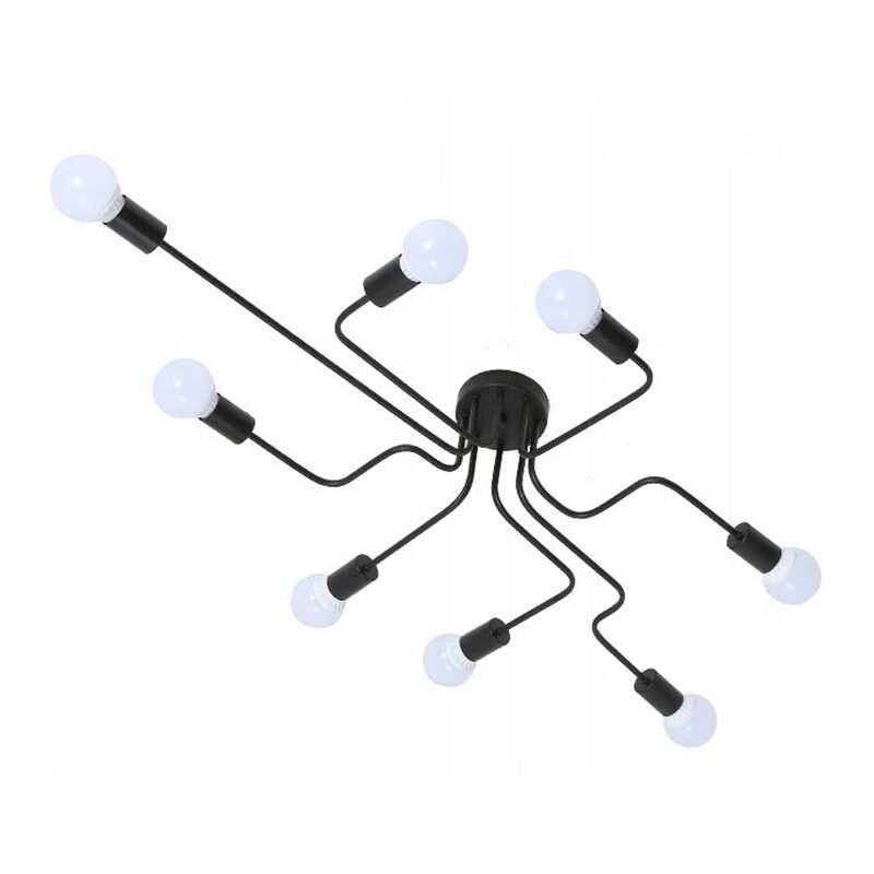 Toolight - Ceiling Lamp Chandelier App015-8cw Agaro 8 Black 8-light Points E27 69x120x10cm