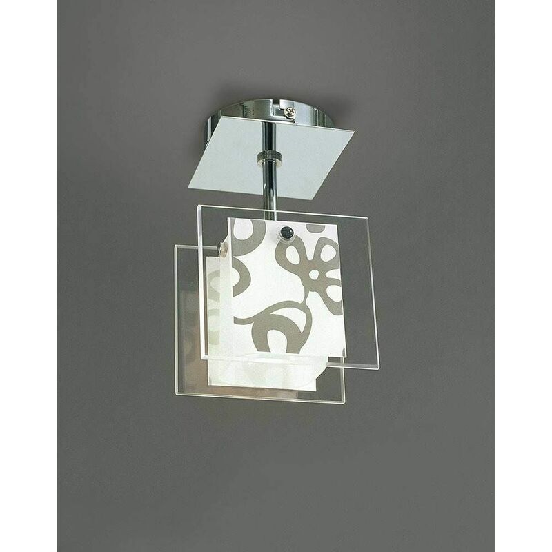 Ceiling lamp Euphoria 1 Bulb L1 / SGU10, polished chrome / white opal glass