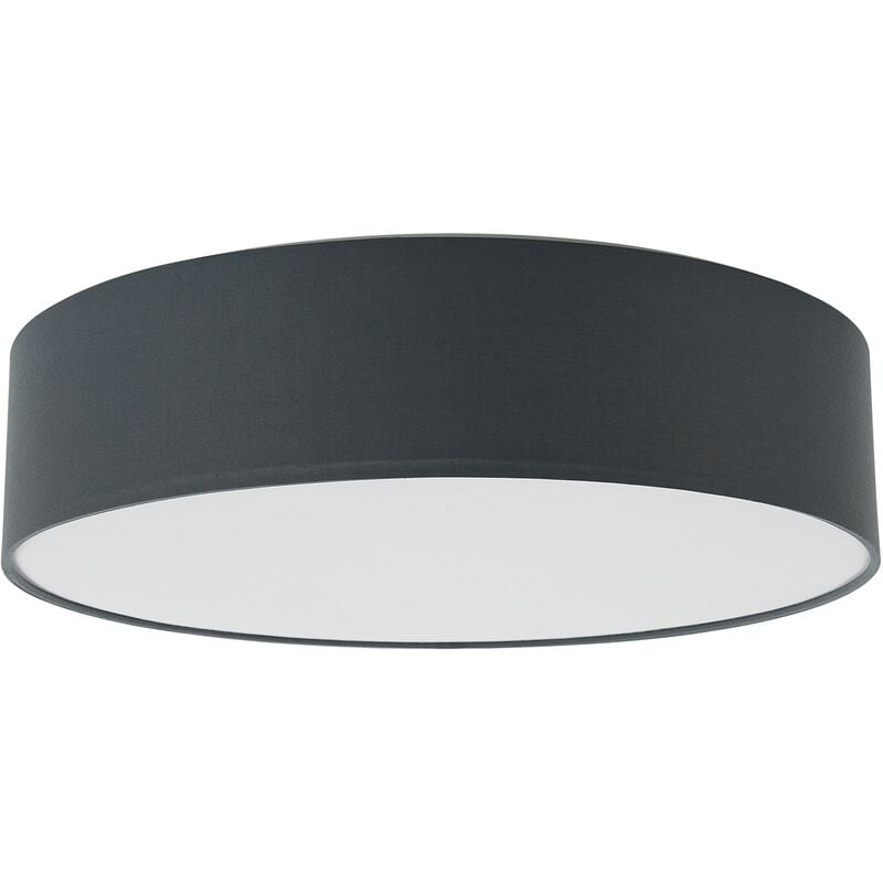 Modern Round Fabric Ceiling Light Lamp Flush Mount Drum Shade Grey Rena