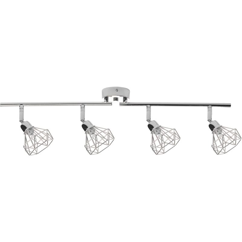 Beliani - Modern Industrial Geometric Diamond Ceiling Lamp Track Lighting Silver Erma