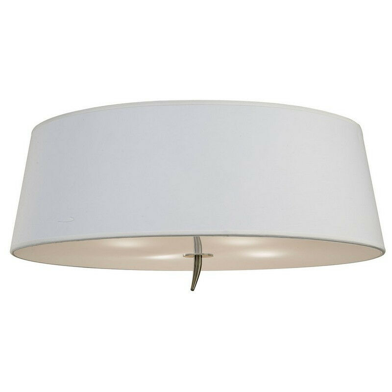 Inspired Mantra Fusion Ninette Flush Ceiling 4 Light E27, Antique Brass With Ivory White Shade