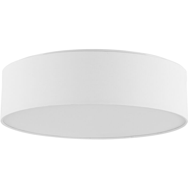 Modern Round Fabric Ceiling Light Lamp Flush Mount Drum Shade White Rena