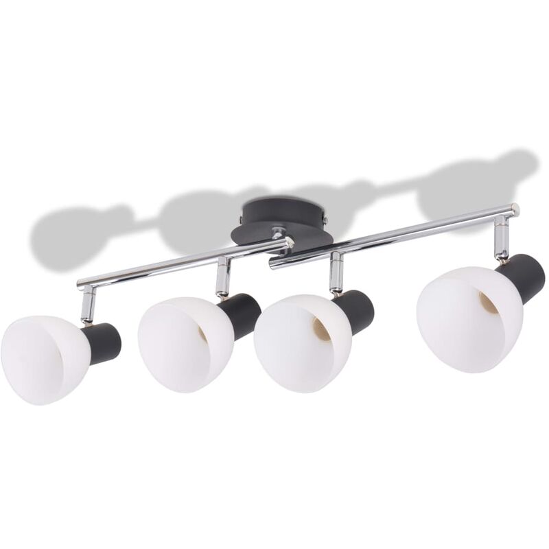 Ceiling Lamp With 4 Spotlights E14 Black