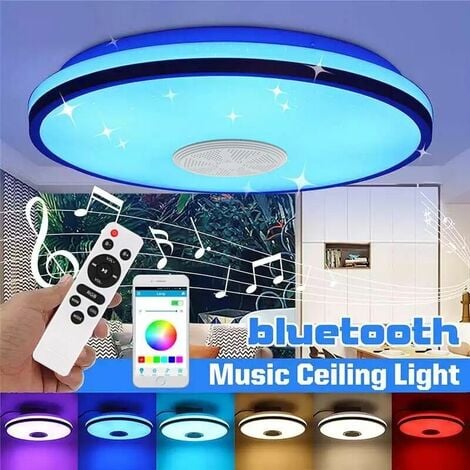 Ceiling Light 1 pcs IP54.72W 34cm Waterproof Ceiling Light,220V,Colorful RGB,Bluetooth Music Play,Round LED Ceiling Light for Living Room,Bathroom,Home Office,Outdoor Porch and more