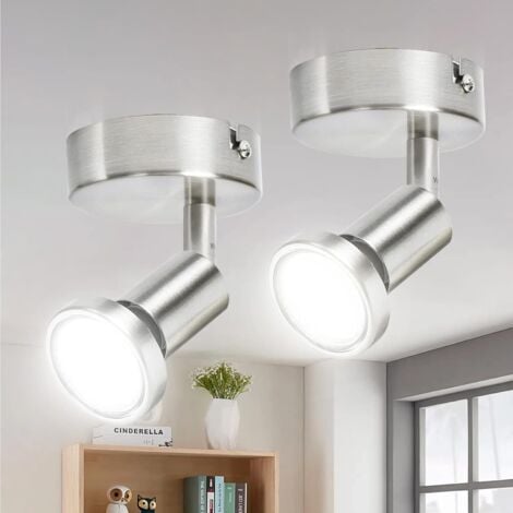 Ceiling Light 1 Spot LED Adjustable 2 Pack, Swivel & Matte Downlights, Indoor Ceiling Lighting for Bathroom, Living Room, Kitchen (6W, 550lm, 4000K Neutral White)