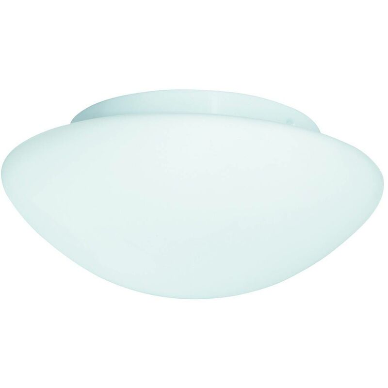 Bathroom Flush - 1 Light Bathroom Flush Ceiling Light Round White with Opal Glass IP44, E27 - Searchlight