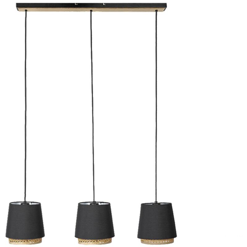 Ceiling Light Ananya dimmable) in Black made of Metal for e.g. Living Room & Dining Room (3 light sources, E27) from Lindby black, light wood