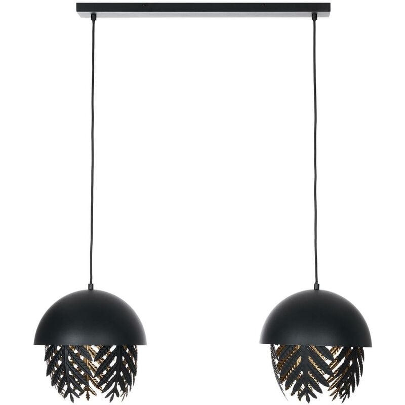 Lucande - Ceiling Light Aparas dimmable (design) in Black made of Metal for e.g. Living Room & Dining Room (2 light sources, E27) from black, gold