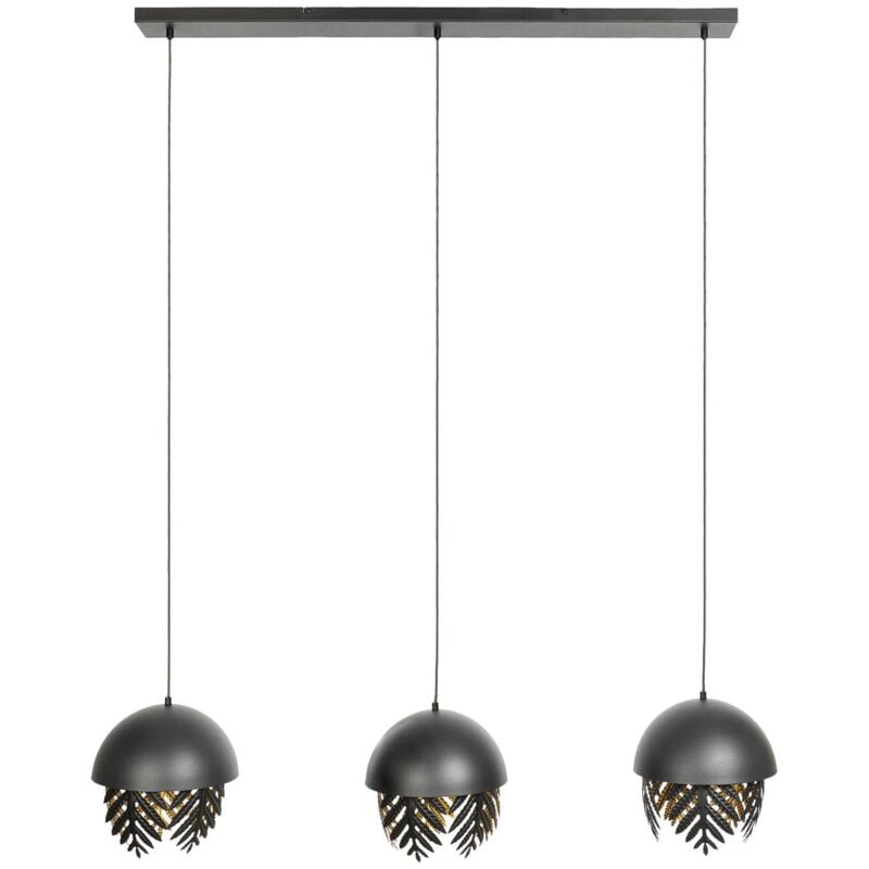Lucande - Ceiling Light Aparas dimmable (design) in Black made of Metal for e.g. Living Room & Dining Room (3 light sources, E27) from black, gold