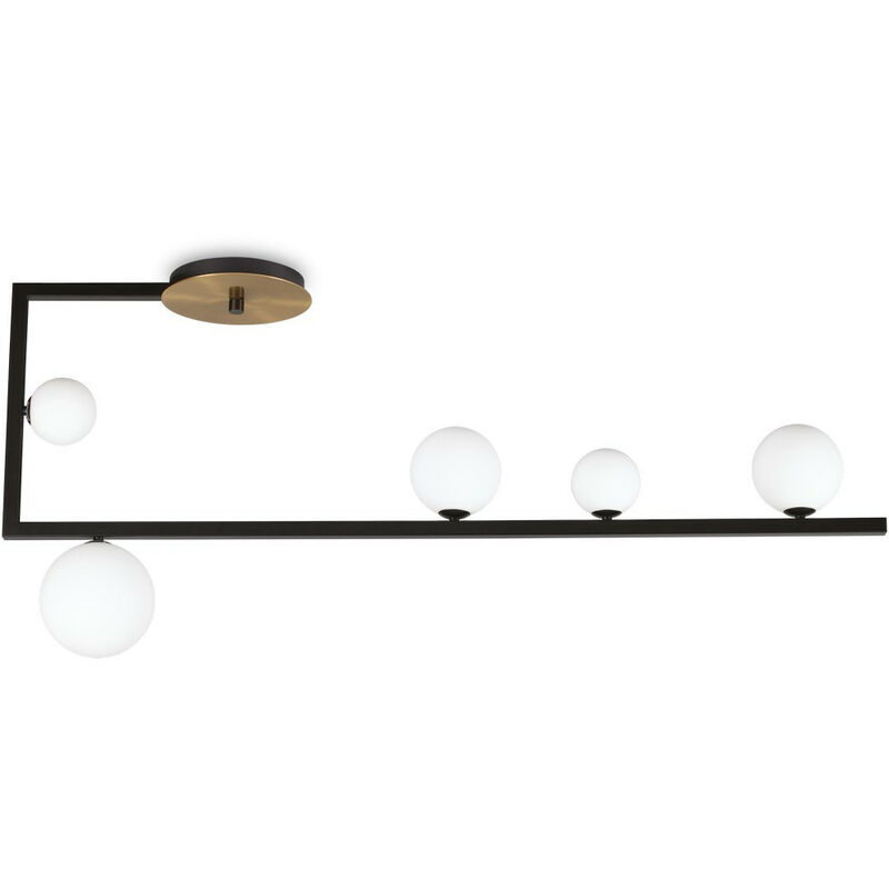 Birds Globe Semi Flush Light Black - Ideal Lux