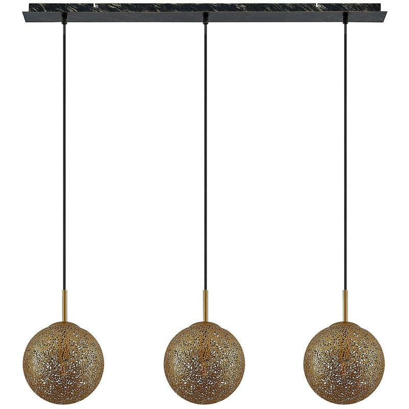 Ceiling Light Caralina dimmable) in Gold made of Metal for e.g. Living Room & Dining Room (3 light sources, E14) from Lindby - gold, black