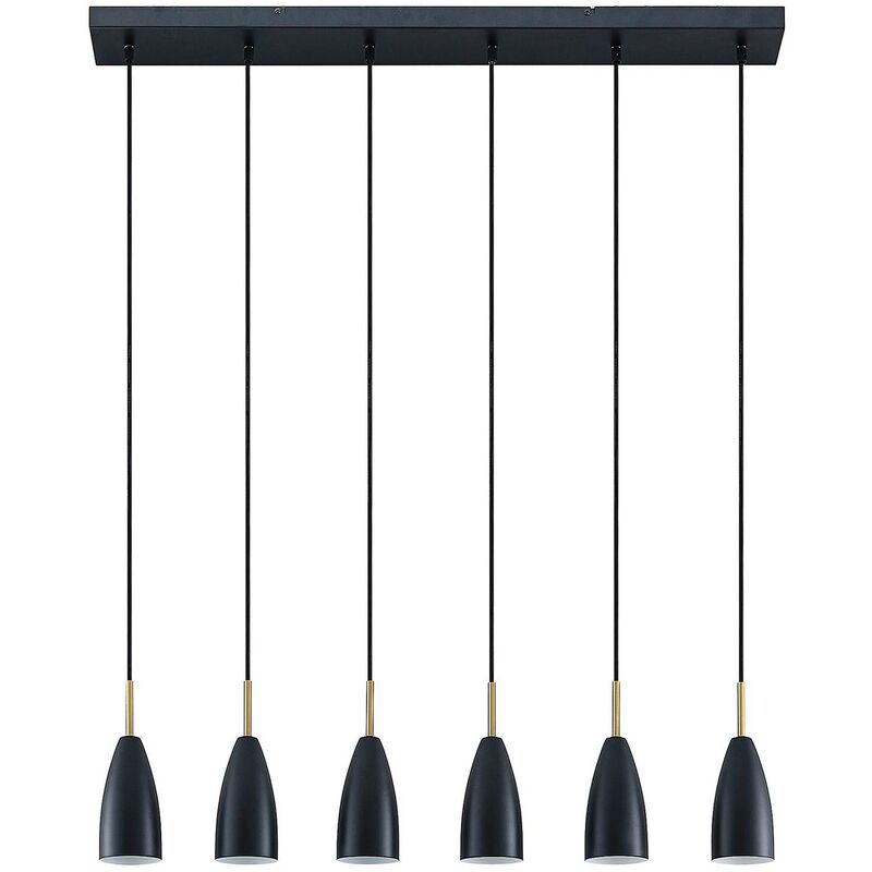 Ceiling Light Caylee dimmable (modern) in Black made of Metal for e.g. Living Room & Dining Room (6 light sources, E14) from Lindby black, white
