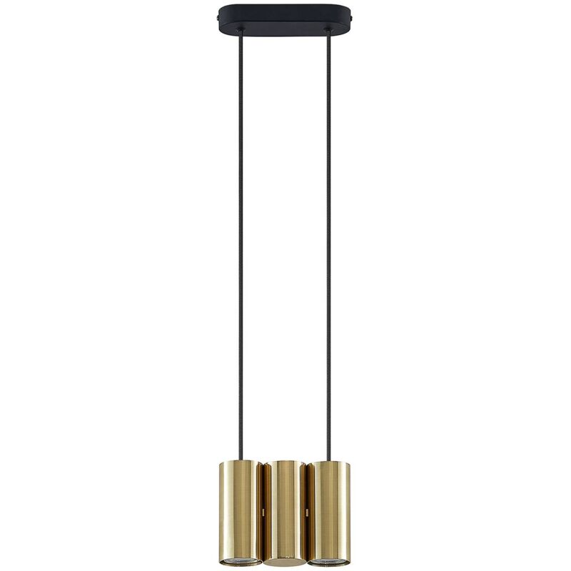 Lucande - Ceiling Light Cesur dimmable (modern) in Gold made of Metal for e.g. Living Room & Dining Room (3 light sources, GU10) from brass