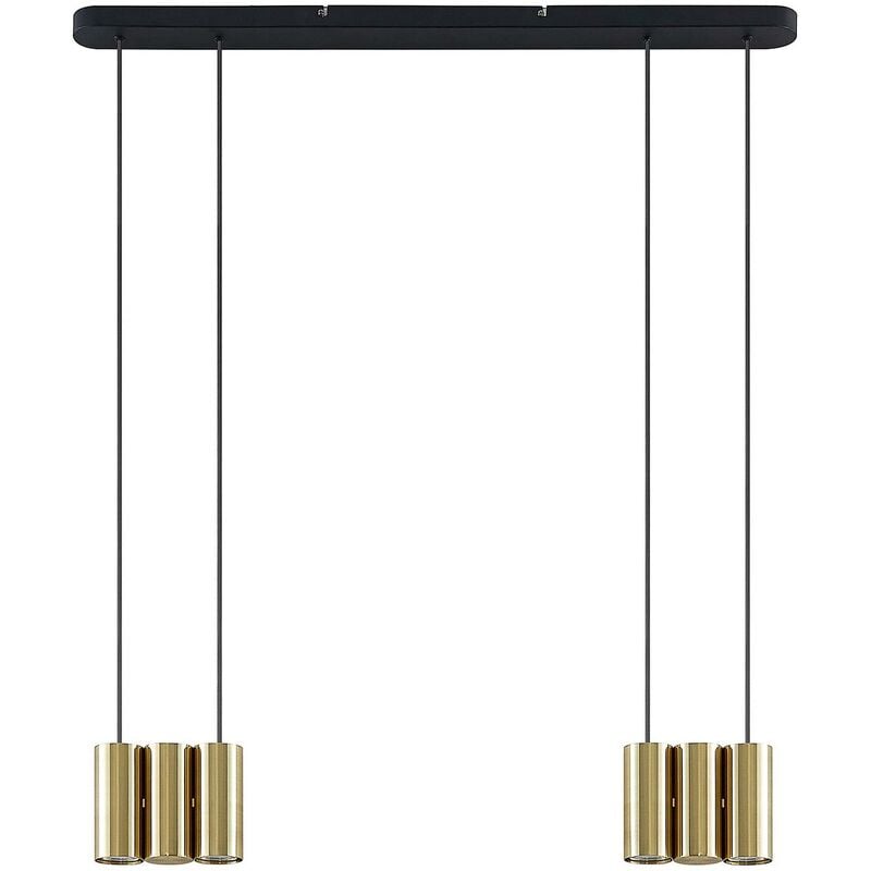 Lucande - Ceiling Light Cesur dimmable (modern) in Gold made of Metal for e.g. Living Room & Dining Room (6 light sources, GU10) from brass