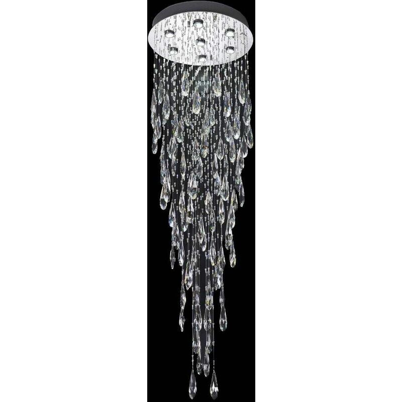 15franklite - Ceiling light chrome crystal Shimmer 7 Bulbs