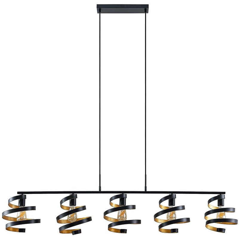 Ceiling Light Colten dimmable (design) in Black made of Metal for e.g. Living Room & Dining Room (5 light sources, E27) from Lindby matt black, golden