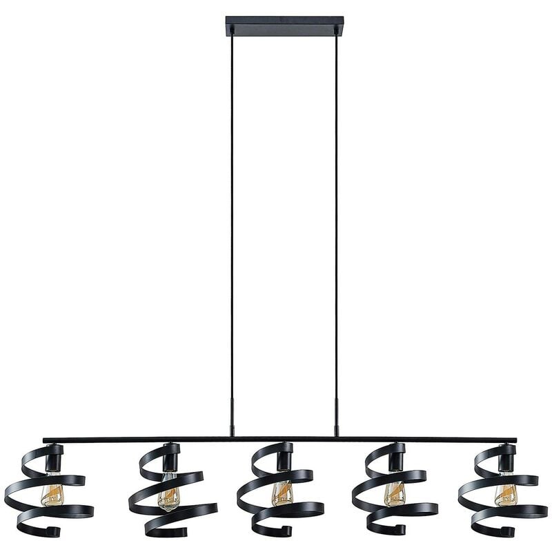 Ceiling Light Colten dimmable (design) in Black made of Metal for e.g. Living Room & Dining Room (5 light sources, E27) from Lindby matt black
