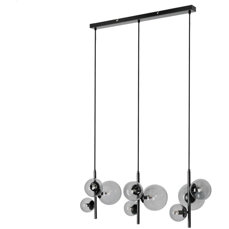 Ceiling Light Corvinus (modern) in Black made of Metal for e.g. Living Room & Dining Room (9 light sources, G9) from Lindby smoky grey, black