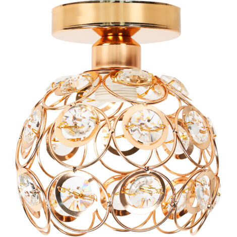 Ceiling Light Crystal Ball Modern Luxury Brushed Copper Single E27