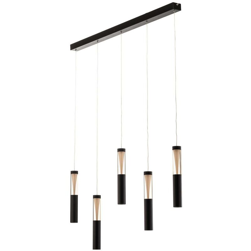 Ceiling Light Danson (modern) in Black made of Metal for e.g. Kitchen (5 light sources,) from Lucande - black, clear