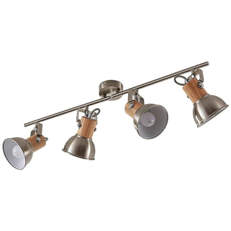 Ceiling Light 'Dennis' dimmable (modern) in Silver made of Metal for e.g. Kitchen (4 light sources, E14) from Lindby