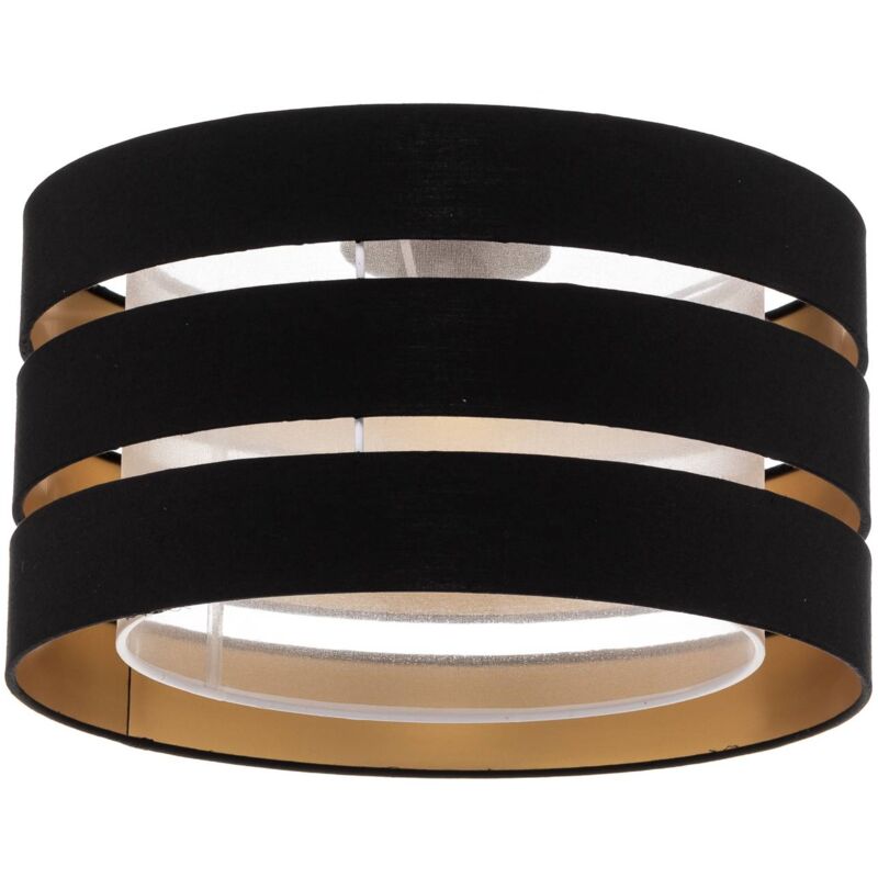 Ceiling Light dimmable (scandinavian) in Black made of Textile for e.g. Living Room & Dining Room (1 light source, E27) from Lindby black, gold