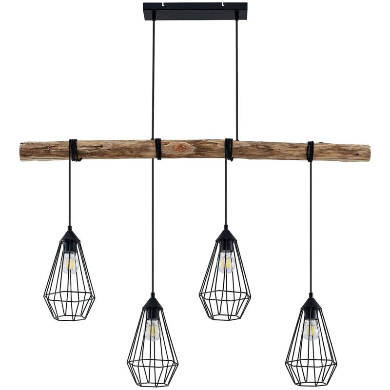 Lindby - Ceiling Lightdimmable 'Eldarion' made of Wood for Living Room & Dining Room