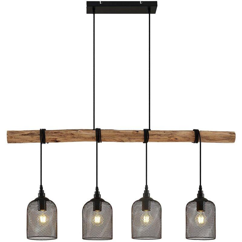 Lindby - Ceiling Lightdimmable 'Elrond' made of Wood for Living Room & Dining Room
