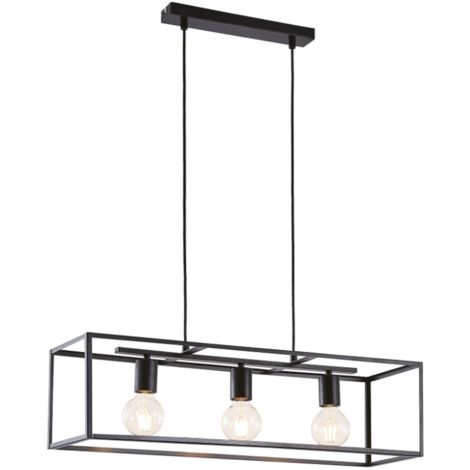 LAMPENWELT Ceiling Light Emily dimmable (modern) in Black made of Metal for e.g. Kitchen (3 light sources, E27) from Lindby