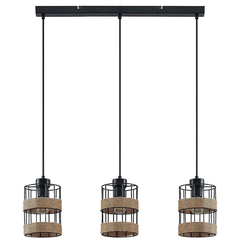 Ceiling Light Espinia dimmable (modern) in Black made of Metal for e.g. Living Room & Dining Room (3 light sources, E27) from Lindby black, beige