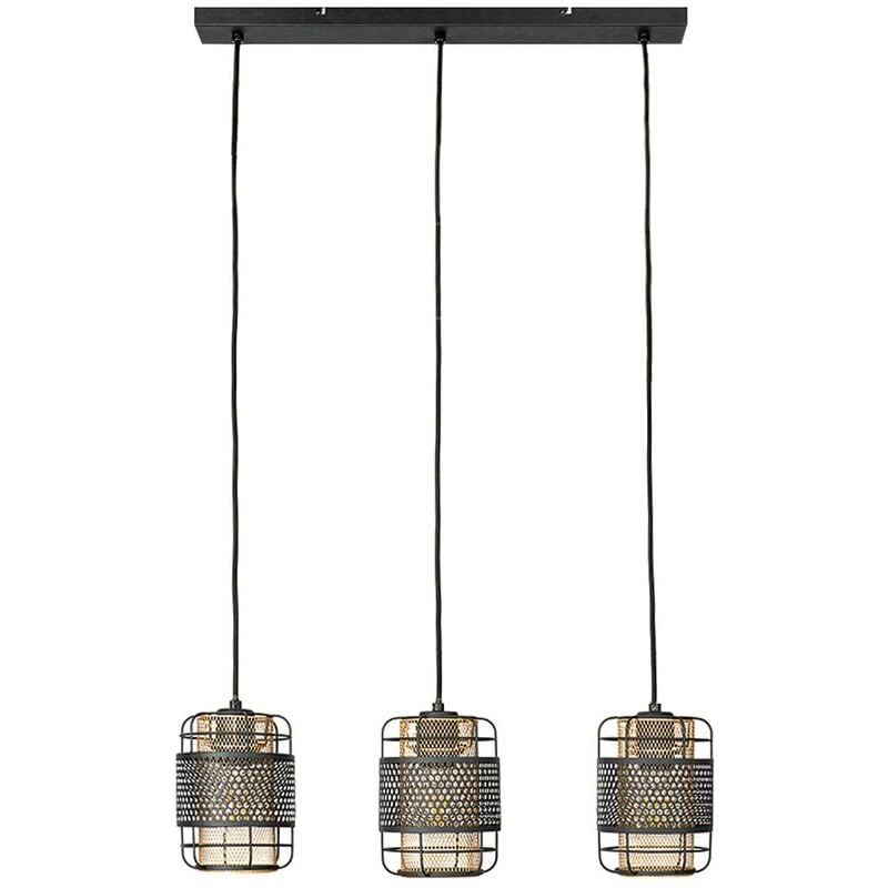 Ceiling Light Eudoria dimmable (modern) in Black made of Metal for e.g. Living Room & Dining Room (3 light sources, E27) from Lindby black, gold