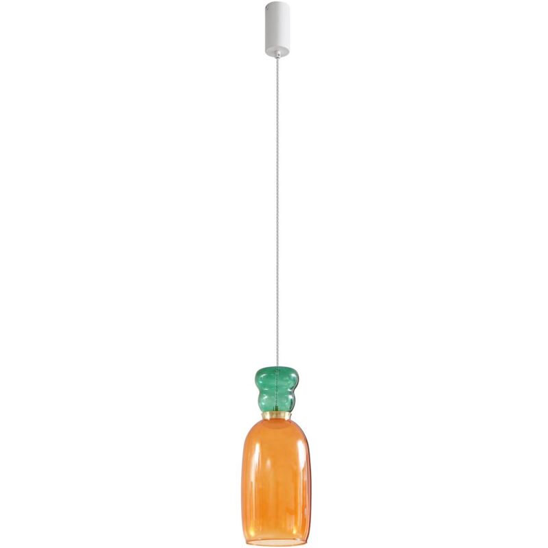 Lucande - Ceiling Light Fay (young lifestyle) in Yellow made of Glass for e.g. Kitchen (1 light source,) from orange, dark green, matt white
