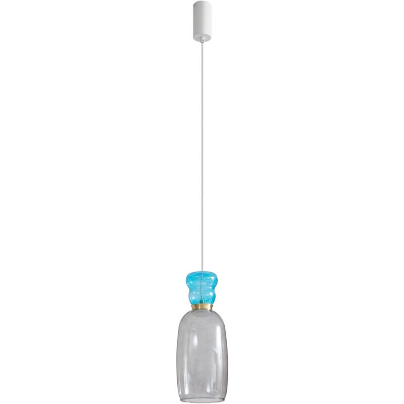 Lucande - Ceiling Light Fay (young lifestyle) in Silver made of Glass for e.g. Kitchen (1 light source,) from light grey, light blue, matt white