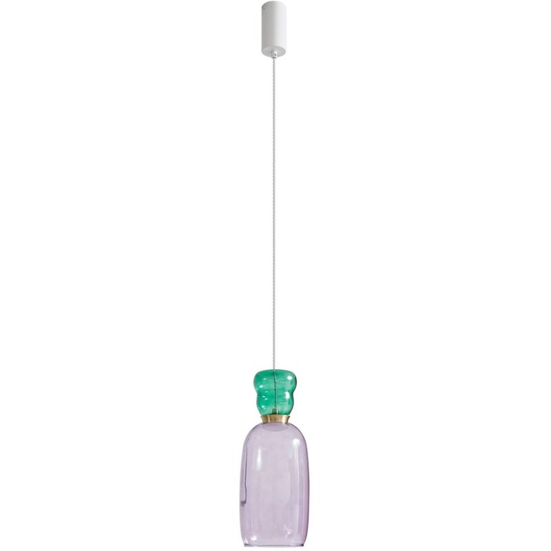 Ceiling Light Fay (young lifestyle) in Pink made of Glass for e.g. Kitchen (1 light source,) from Lucande - purple, dark green, matt white