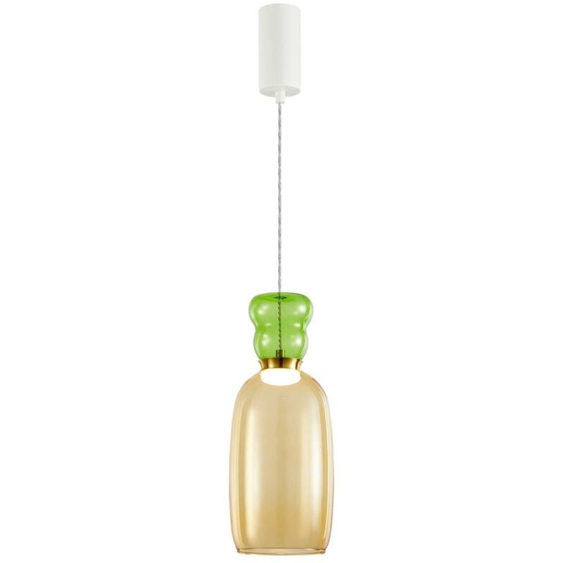 Lucande - Ceiling Light Fay (young lifestyle) in Yellow made of Glass for e.g. Kitchen (1 light source,) from yellow, light green, matt white